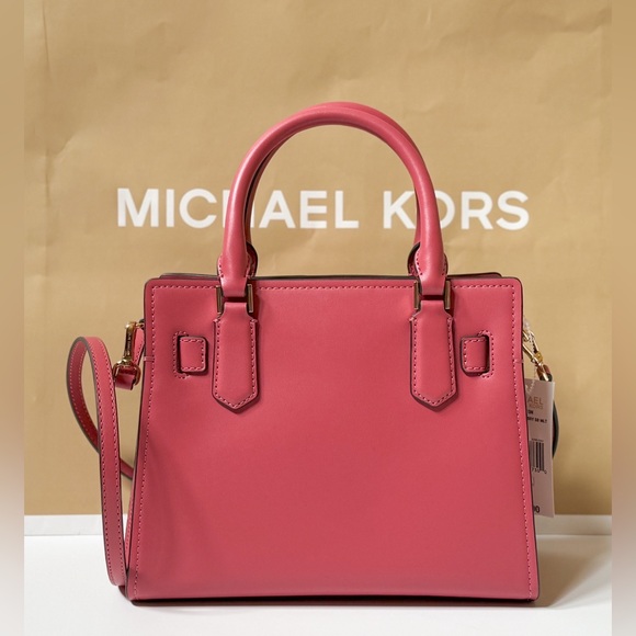 Michael Kors Hamilton Small Satchel Shoulder Bag Graphic Logo Light Berry Multi - Picture 2 of 13